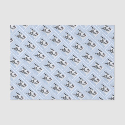 Great Dane (Harlequin) Malerei - Original Dog Art Seidenpapier (Vorderseite)