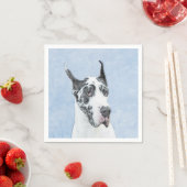 Great Dane (Harlequin) Malerei - Original Dog Art Serviette (Beispiel)