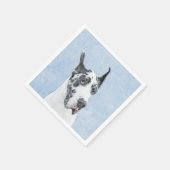 Great Dane (Harlequin) Malerei - Original Dog Art Serviette (Ecke)
