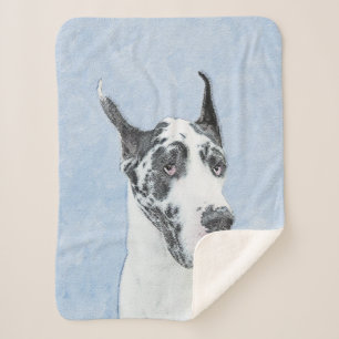 Great Dane (Harlequin) Malerei - Original Dog Art Sherpadecke