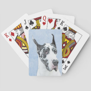 Great Dane (Harlequin) Malerei - Original Dog Art Spielkarten