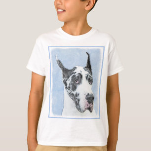 Great Dane (Harlequin) Malerei - Original Dog Art T-Shirt