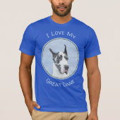 Great Dane (Harlequin) Malerei - Original Dog Art T-Shirt (Vorderseite)