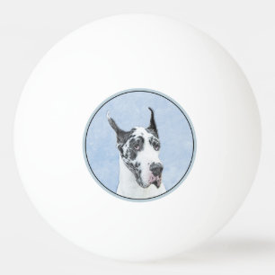Great Dane (Harlequin) Malerei - Original Dog Art Tischtennisball