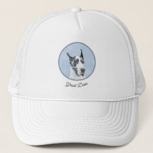 Great Dane (Harlequin) Malerei - Original Dog Art Truckerkappe