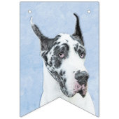 Great Dane (Harlequin) Malerei - Original Dog Art Wimpelkette (Zweite Fahne)