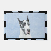 Great Dane (Harlequin) Malerei - Original Hundekun Fußmatte (Vorderseite)