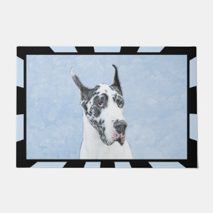 Great Dane (Harlequin) Malerei - Original Hundekun Fußmatte