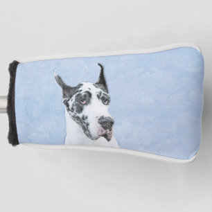 Great Dane (Harlequin) Malerei - Original Hundekun Golf Headcover