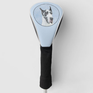 Great Dane (Harlequin) Malerei - Original Hundekun Golf Headcover