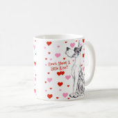 Great Dane Harlequin Valentine's Day Kiss Kaffeetasse (VorderseiteRechts)