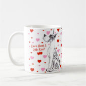 Great Dane Harlequin Valentine's Day Kiss Kaffeetasse (Links)