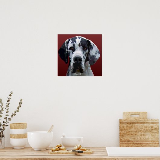 Great Dane Harly Face Poster (Küche)