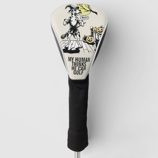 Great Dane hat Angst vor Halloween Golf Headcover (Vorderseite)