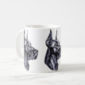 Great Dane Head Study Black Kaffeetasse (Vorderseite Links)