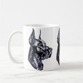 Great Dane Head Study Black Kaffeetasse (Links)