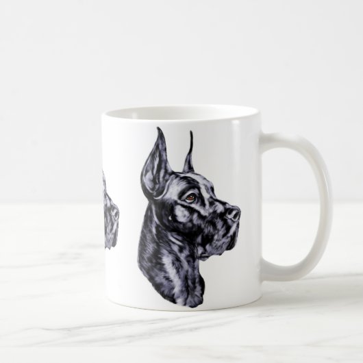 Great Dane Head Study Black Kaffeetasse (Rechts)