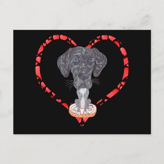 GREAT DANE HEART FEIERTAGSPOSTKARTE (Vorderseite)