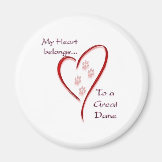 Great Dane Heart gehört Magnet (Vorne)