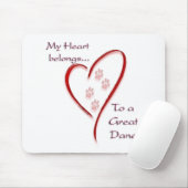 Great Dane Heart gehört Mousepad (Mit Mouse)