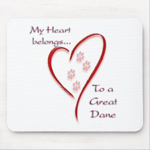 Great Dane Heart gehört Mousepad