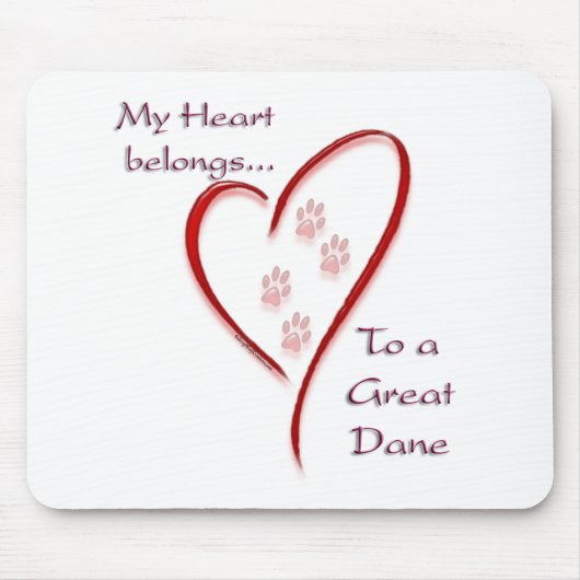 Great Dane Heart gehört Mousepad (Vorne)