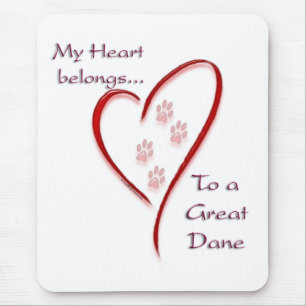 Great Dane Heart gehört Mousepad