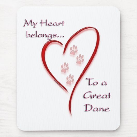 Great Dane Heart gehört Mousepad (Vorne)