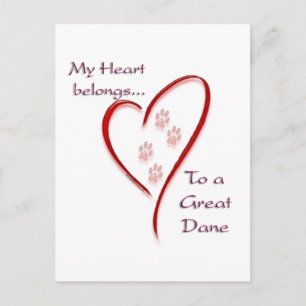 Great Dane Heart gehört Postkarte