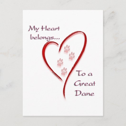 Great Dane Heart gehört Postkarte (Vorderseite)