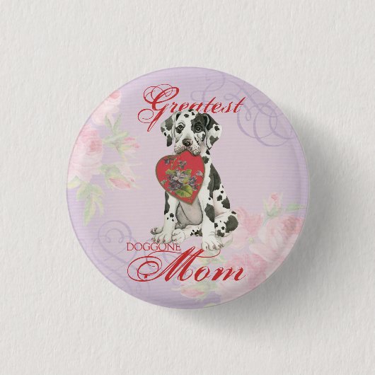 Great Dane Heart Mama Button (Vorderseite)