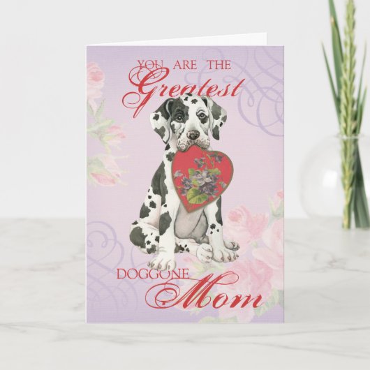 Great Dane Heart Mama Karte (Vorderseite)