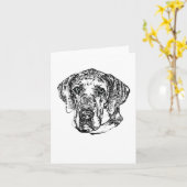 Great Dane Hero Sketch Grußkarte Karte (Gelbe Blume)