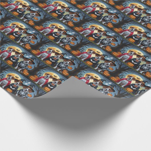 Great Dane Hogs Pumpkin Halloween Funny Geschenkpapier (Ecke)