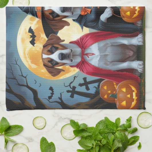 Great Dane Hogs Pumpkin Halloween Funny Geschirrtuch (Gefaltet)