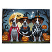 Great Dane Hogs Pumpkin Halloween Funny Große Geschenktüte (Rückseite)