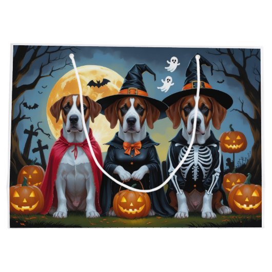 Great Dane Hogs Pumpkin Halloween Funny Große Geschenktüte (Rückseite)