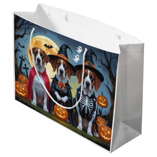 Great Dane Hogs Pumpkin Halloween Funny Große Geschenktüte (Rückseite Schrägansicht)