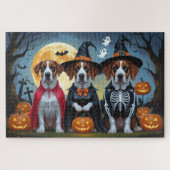 Great Dane Hogs Pumpkin Halloween Funny Puzzle (Horizontal)