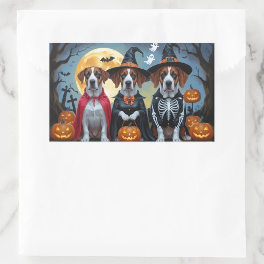 Great Dane Hogs Pumpkin Halloween Funny Rechteckiger Aufkleber (Tasche)