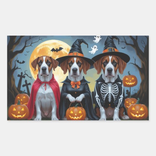 Great Dane Hogs Pumpkin Halloween Funny Rechteckiger Aufkleber (Vorderseite)