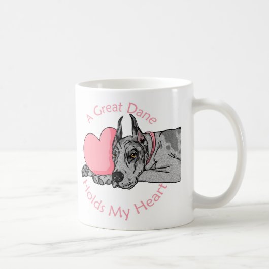 Great Dane Holds Heart Merle Kaffeetasse (Rechts)