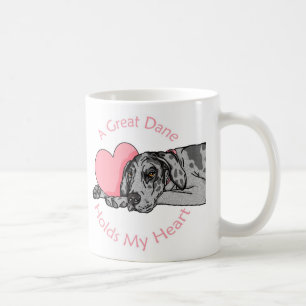Great Dane Holds Heart Merle UC Kaffeetasse