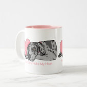 Great Dane Holds Heart Merle UC Zweifarbige Tasse (Vorderseite Links)