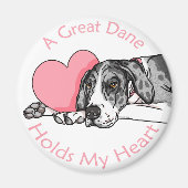 Great Dane Holds Heart MerleB UC Magnet (Vorne)