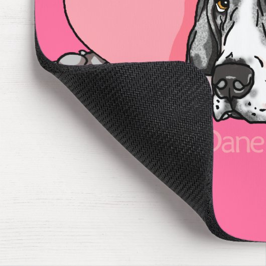 Great Dane Holds Heart MerleB UC Mousepad (Ecke)