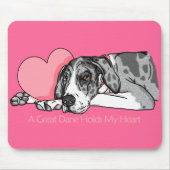 Great Dane Holds Heart MerleB UC Mousepad (Vorne)