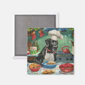 Great Dane Holiday Baking: Feierliche Weihnachten Magnet (Vorderseite/Rückseite)
