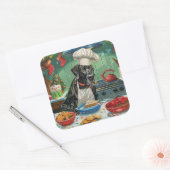 Great Dane Holiday Baking: Feierliche Weihnachten Quadratischer Aufkleber (Umschlag)