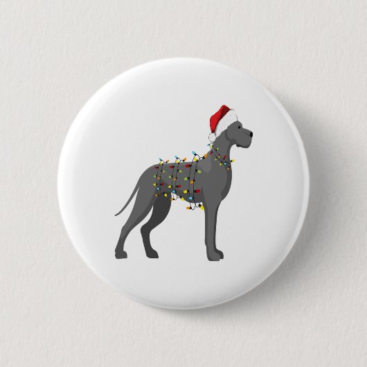 Great Dane Holiday Weihnachtslicht Button (Vorderseite)